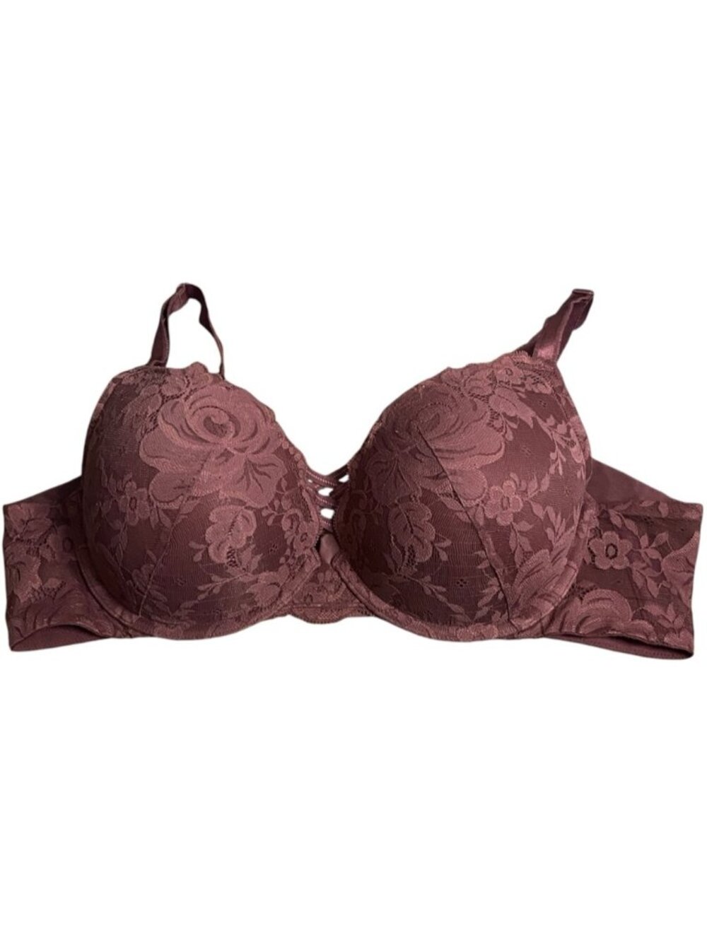 Torrid Curve Women's Mauve Floral Lace Push-Up Bra
